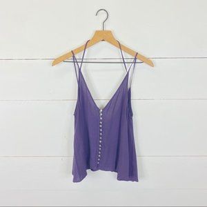 Fora Purple Button Front Tank Size M